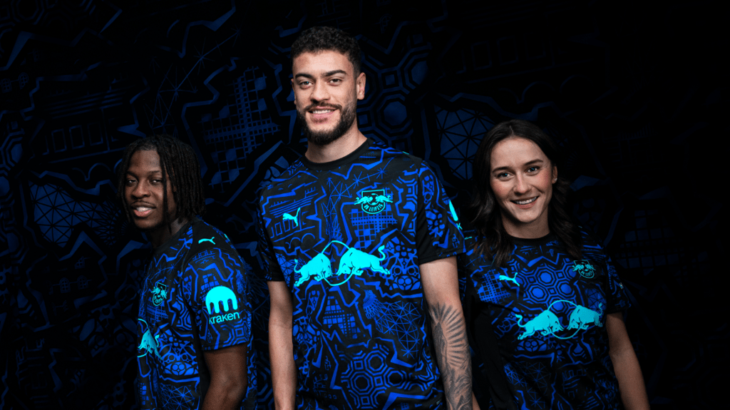 Die RB-Spieler Johan Bakayoko, Romulo und Lara Marti (v.l.n.r.).