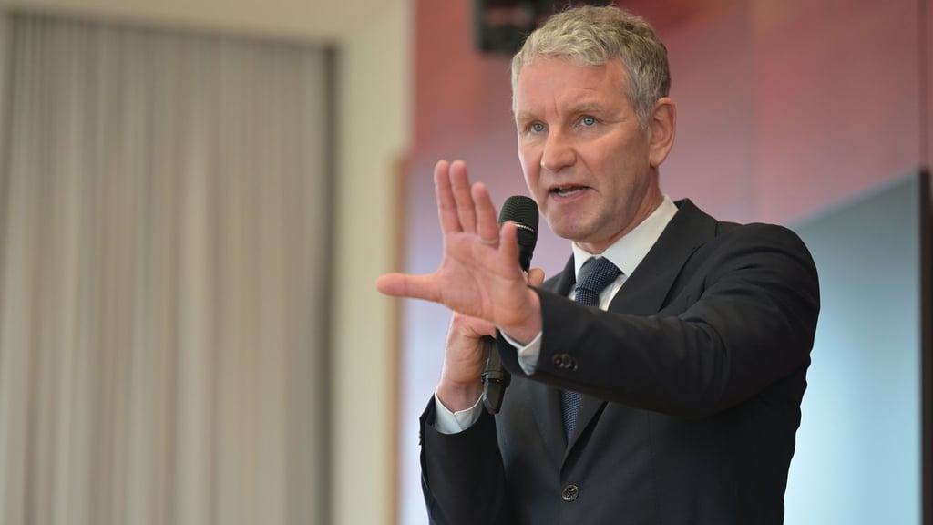 Björn Höcke spricht auf einer Veranstaltung der AfD-Fraktion im bayerischen Landtag.