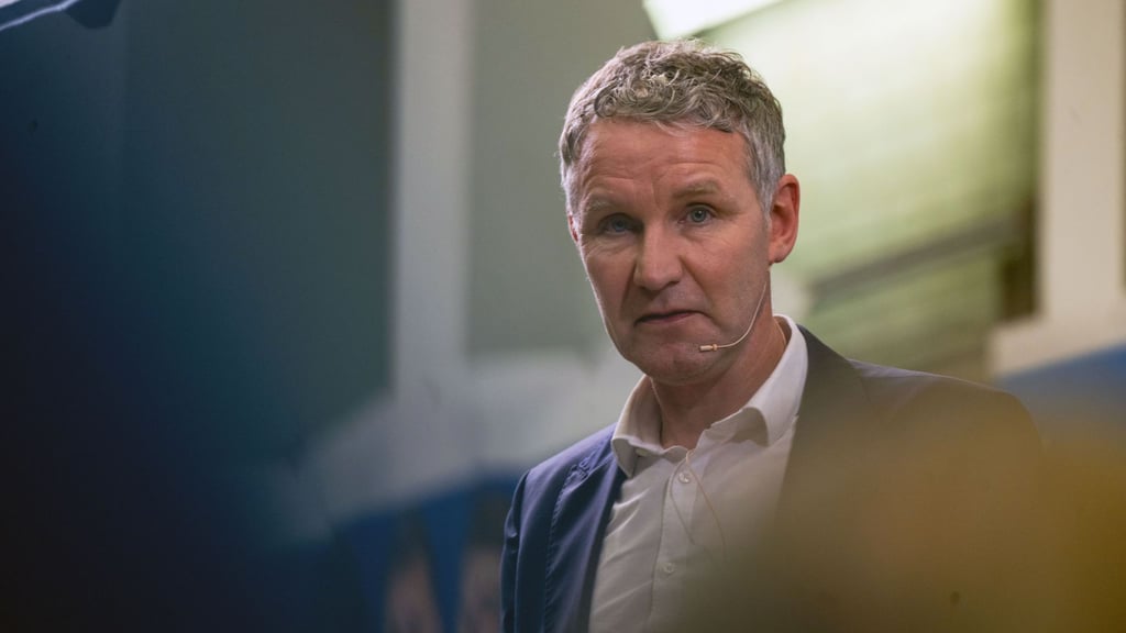 Björn Höcke (AfD) spricht im Landkreis Bayreuth.