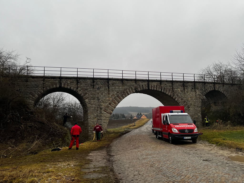 Vorzeitiger Frühjahrsputz am Viadukt in Spielberg