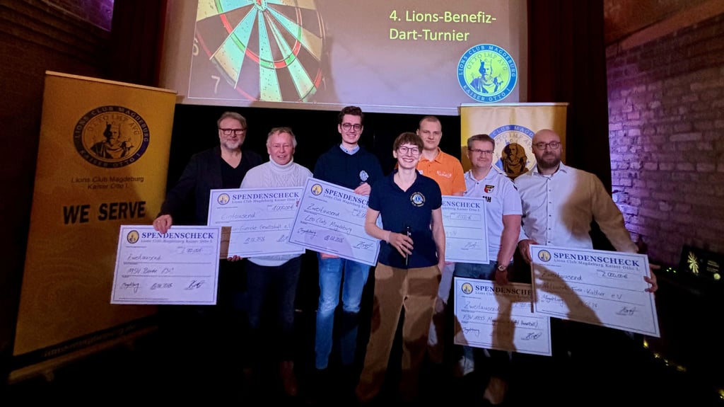 Der Lions Club „Kaiser Otto I.“ Magdeburg hatte mit dem Darts-Turnier Spenden gesammelt.