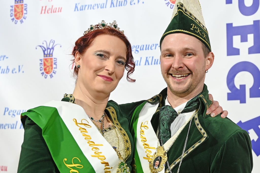 Désirée und Simon Kremers vom Pegauer Karneval-Klub sind das erste Landesprinzenpaar Sachsens.