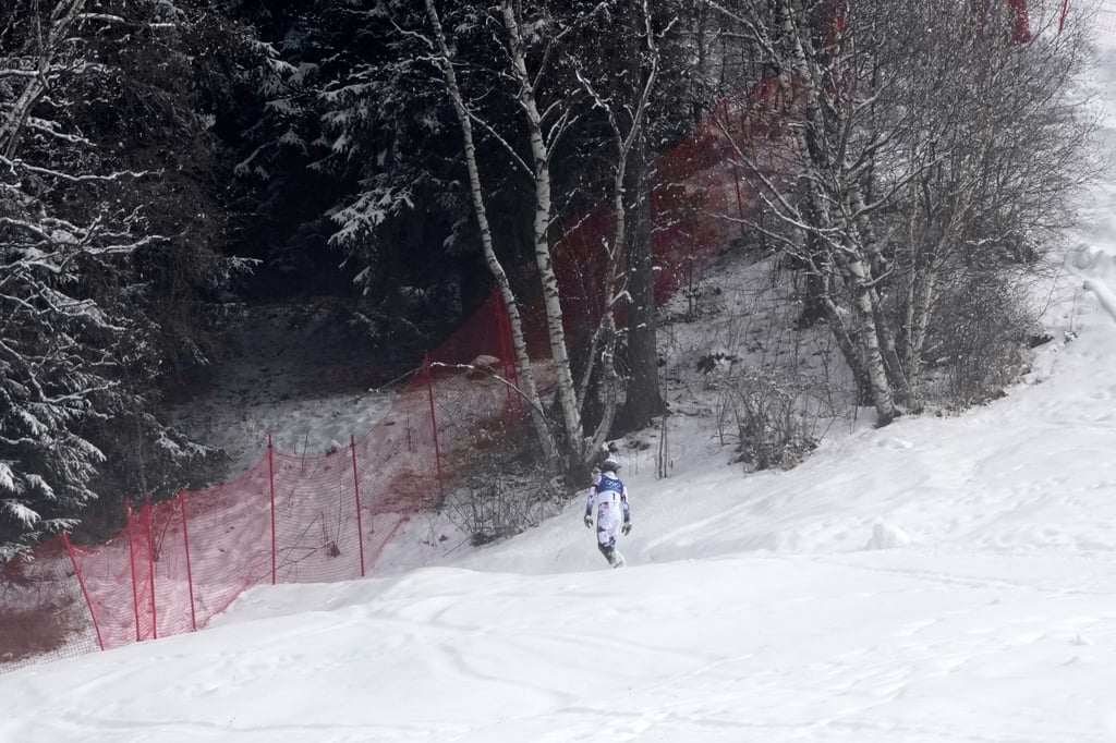 Nach seinem Slalom-Aus flüchtete Atle Lie McGrath in den Wald.