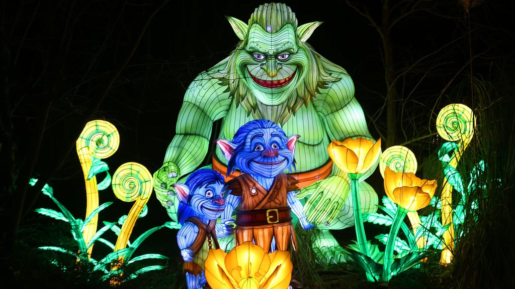 Auch diese Trolle warten nur noch bis zum 1. März auf Besuch im Bergzoo Halle. Dann sind die Lichterwelten beendet.&nbsp;