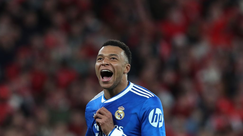 Superstar Kylian Mbappé feiert den Sieg von Real Madrid.