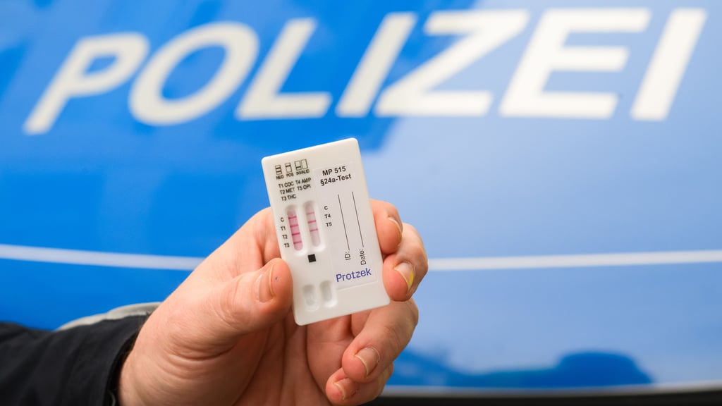 Ein Drogenschnelltest, den die Polizei bei Verkehrskontrollen benutzt (Symbolfoto).