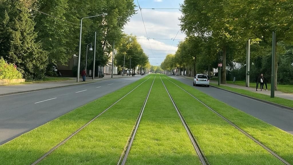 So könnten die begrünten Gleisbetten in der Franzstraße aussehen.