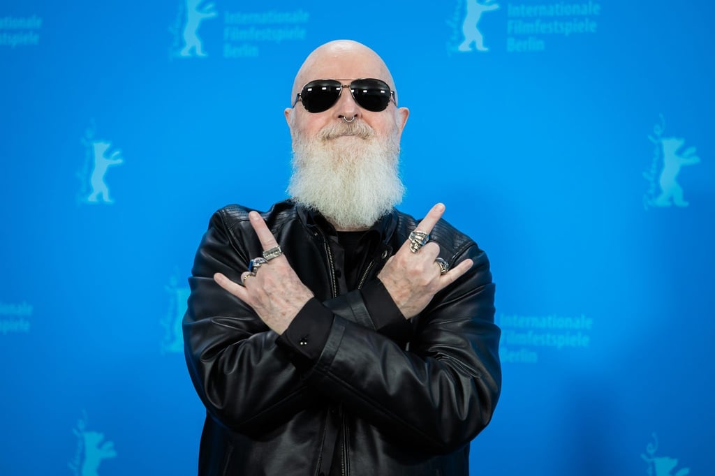 Rob Halford beim Photocall des Films „The Ballad of Judas Priest“ bei der Berlinale am 15. Februar.