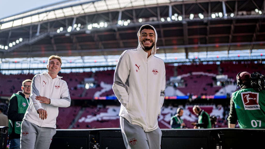 Conrad Harder (l.) und sein Sturmkollege bei RB, Romulo