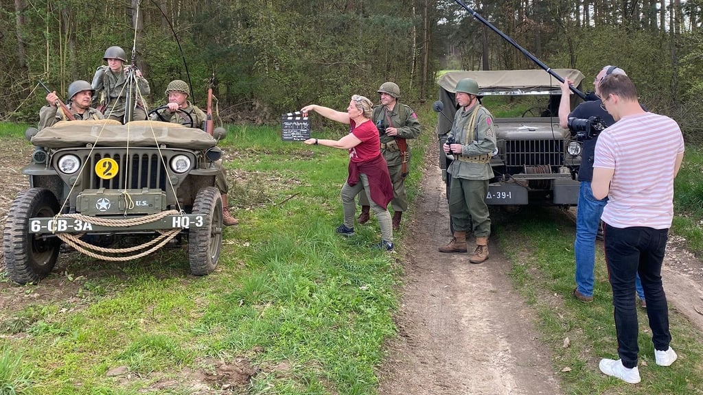 Dreharbeiten für den Film "Ein Tag im April" in Colbitz.