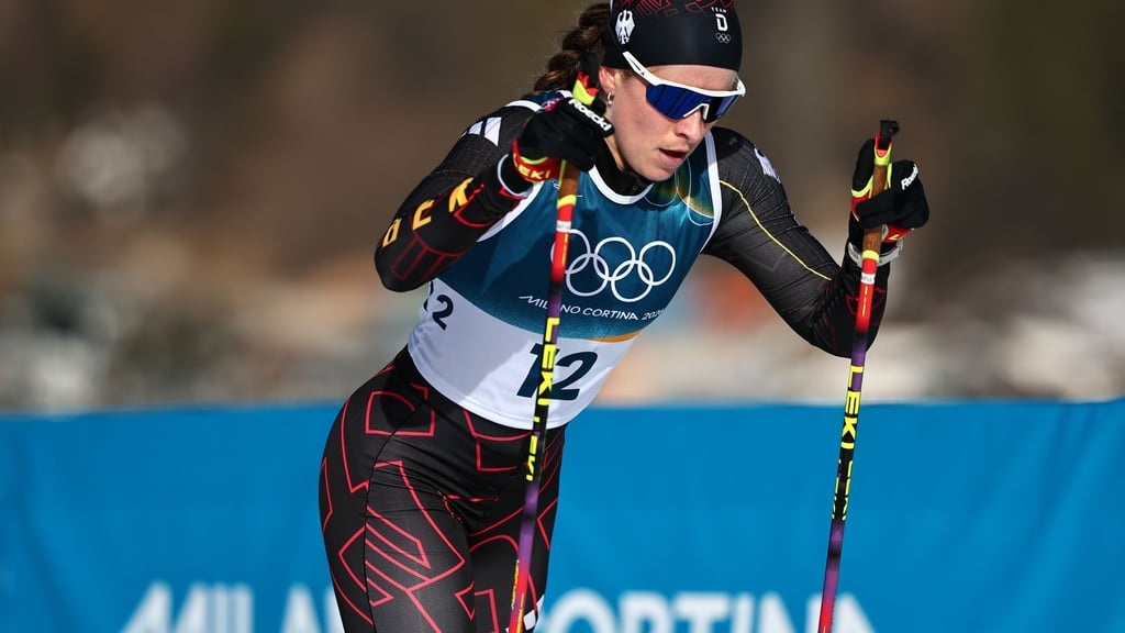 Katharina Hennig Dotzler konnte ihre Skier nicht wie geplant tauschen.