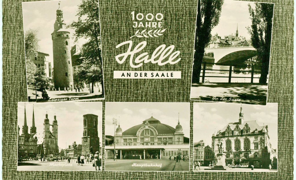 Auch in der DDR bemühte sich Halle um einen guten Ruf. Zum Beispiel mit Postkarten, die 1961 anlässlich der 1.000-Jahr-Feier verbreitet wurden. 