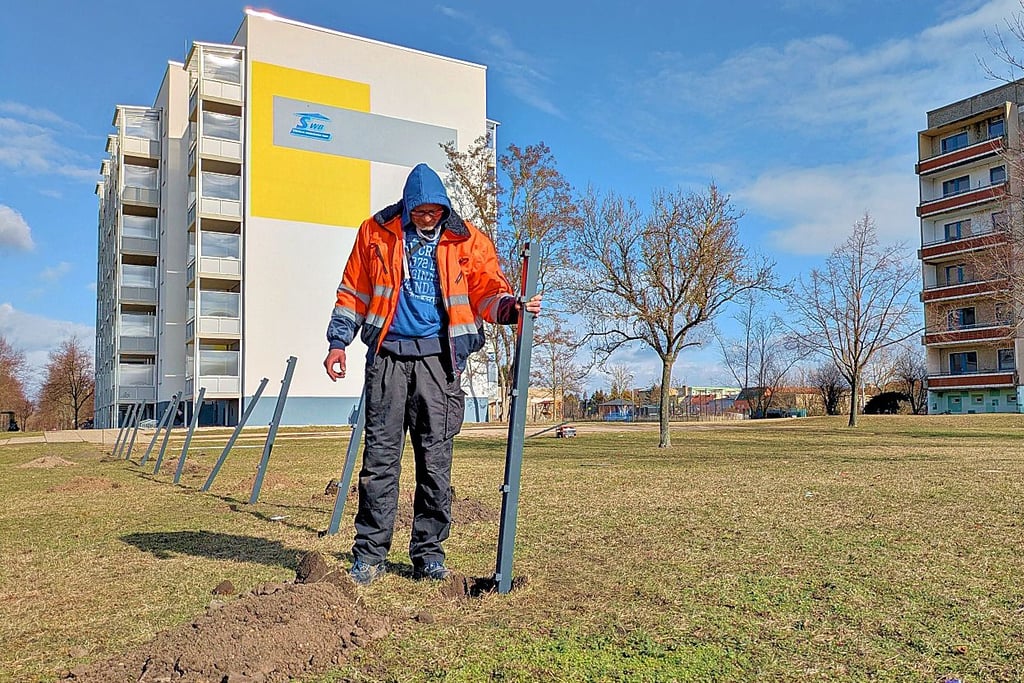 An der Welsleber Straße entsteht derzeit Schönebecks erste umzäunte Hundewiese. Das Projekt wird im Rahmen des Bürgerbudgets umgesetzt. 