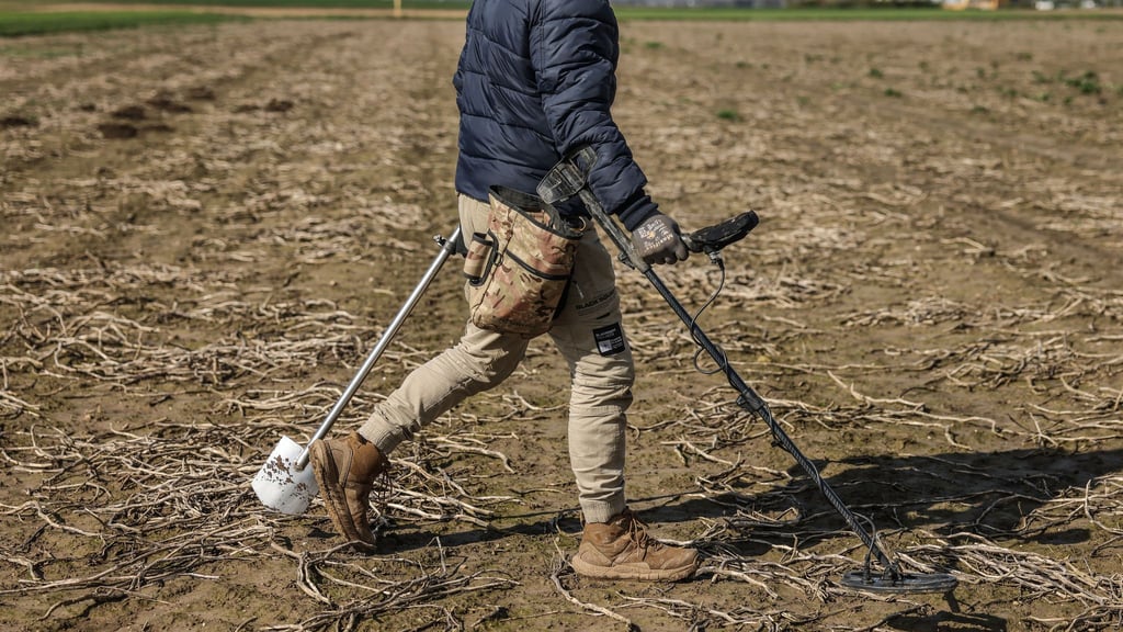 Mit Metalldetektor auf Schatzsuche: Gefundene Schätze werden in der Regel zwischen dem Finder und dem Grundstückseigentümer zu gleichen Teilen aufgeteilt.