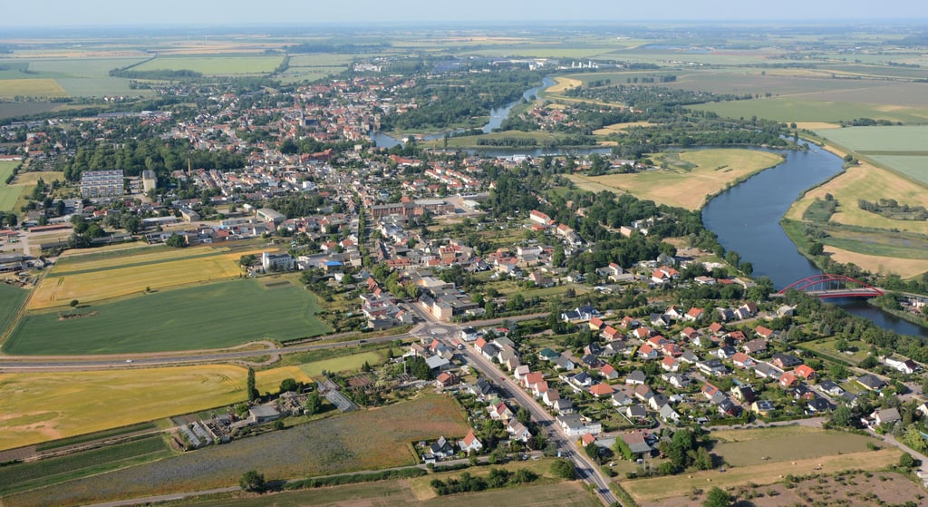 Blick auf die Statd Calbe.
