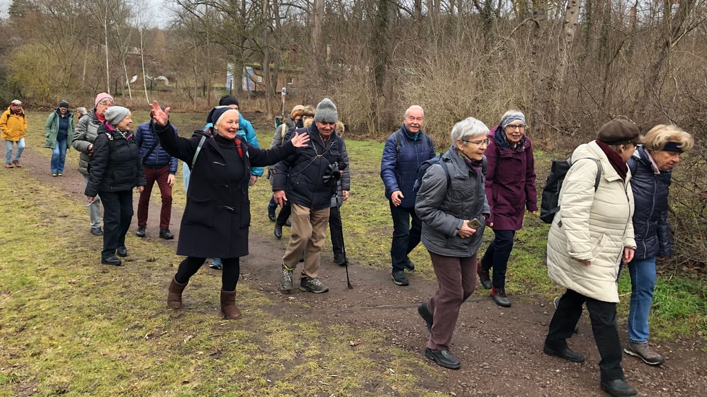 Wandergruppe Seniorenkreativverein bei ihrer Tour  in der Galgenbergschlucht.