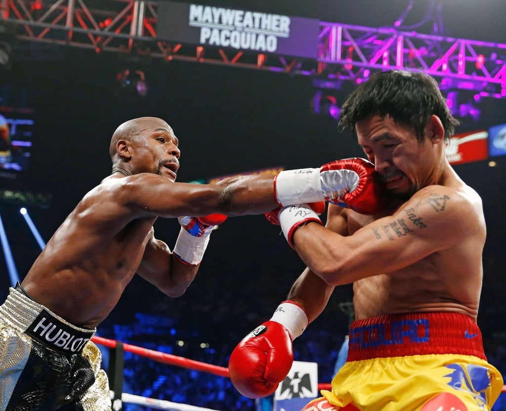 Im Juni 2015 flogen erstmals die Fäuste zwischen Floyd Mayweather (l) und Manny Pacquiao. (Archivbild)