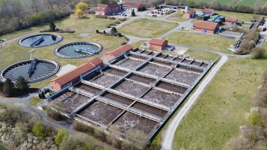 Die Kläranlage des Wasser- und Abwasserverbands Holtemme-Bode (WAHB) in Silstedt.