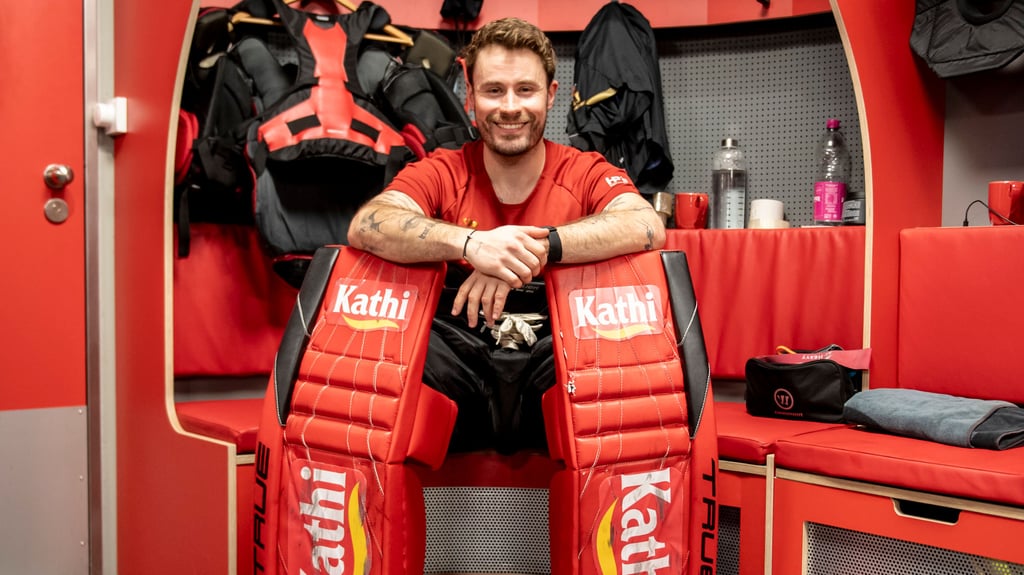 Bulls-Goalie Kai Kristian ist nach langer Verletzungszeit das Lächeln zurück.
