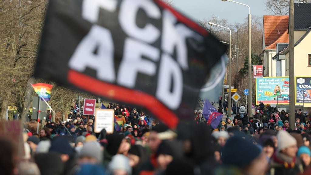 Bei den Protesten gegen den AfD-Parteitag in Riesa war die Stimmung zeitweilig aufgeheizt, vielerorts standen sich Demonstranten und Polizei gegenüber, es gab teilweise Auseinandersetzungen.