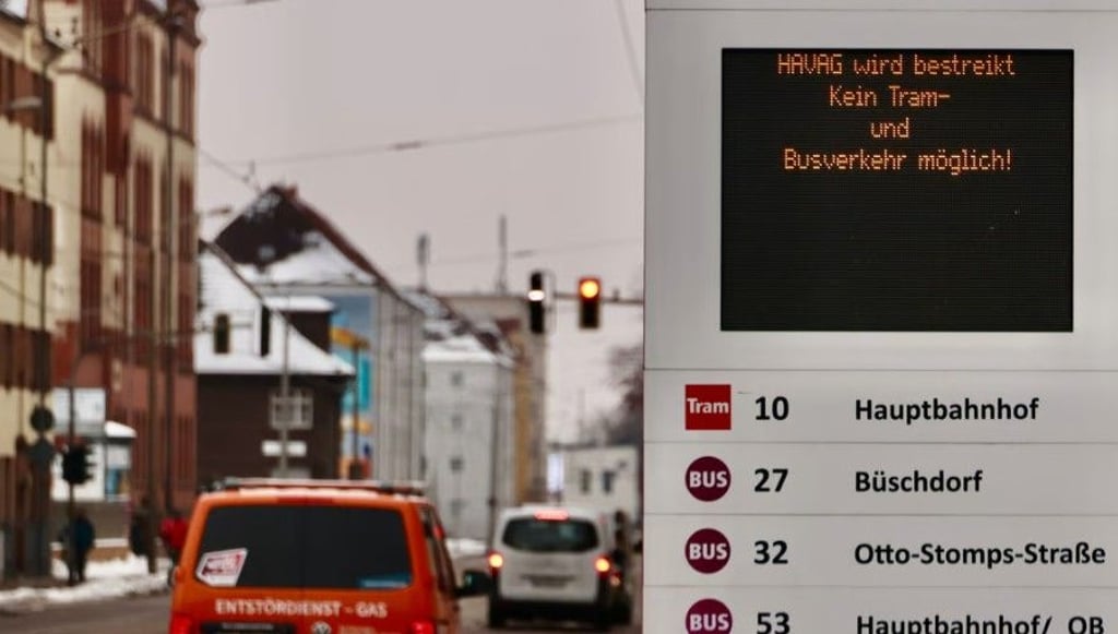 Schon wieder: Bereits am 2. Februar 2026 wurde die Havag bestreikt, weshalb Busse und Straßenbahnen den gesamten Tag nicht fuhren.