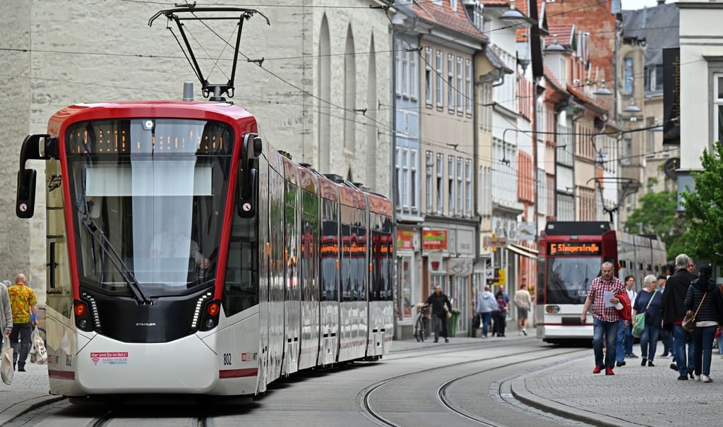 Am Freitag und Samstag gibt es Warnstreiks im öffentlichen Personennahverkehr. In Erfurt etwa könnte der Nahverkehr an den beiden Tagen zum Stillstand kommen. (Symbolbild)