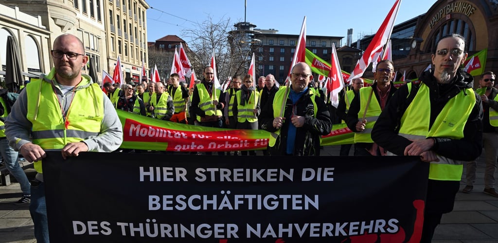 Erfurt ist vom Warnstreik im Nahverkehr massiv betroffen.