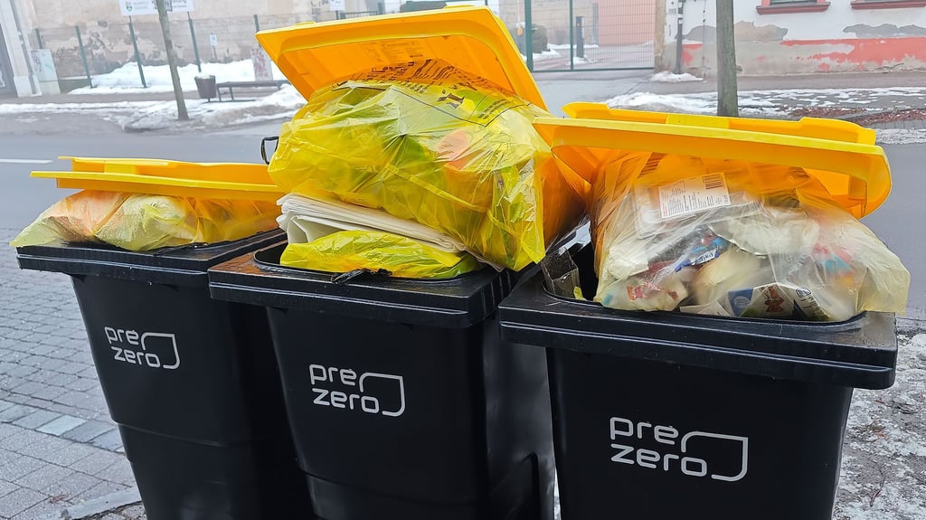 Seit Jahresbeginn wird Verpackungsmüll in Mansfeld-Südharz in der Gelben Tonne gesammelt, bis Ende März werden zusätzlich auch Gelbe Säcke mitgenommen. Vielerorts sind die bereitgestellten Tonnen aber zu klein.
