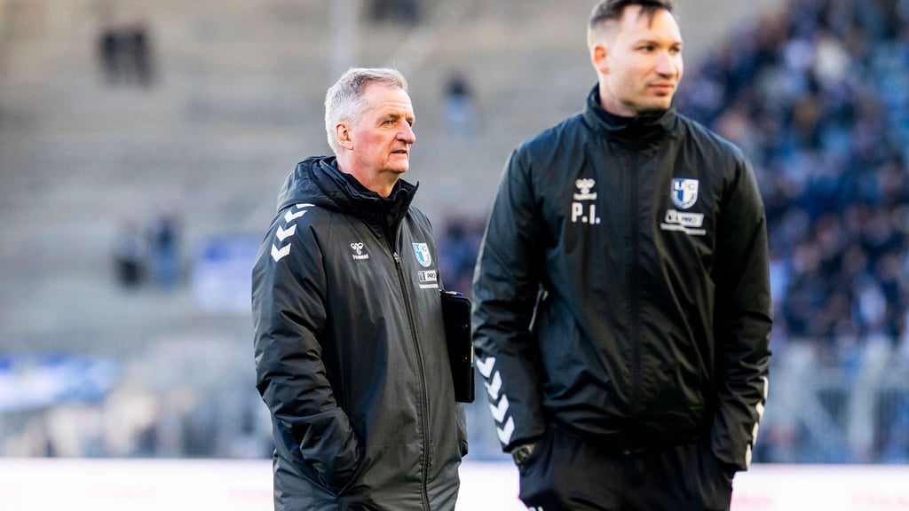 Magdeburgs Trainerduo Petrik Sander (l) und Pascal Ibold.