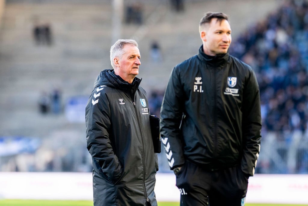 Magdeburgs Trainerduo Petrik Sander (l) und Pascal Ibold.