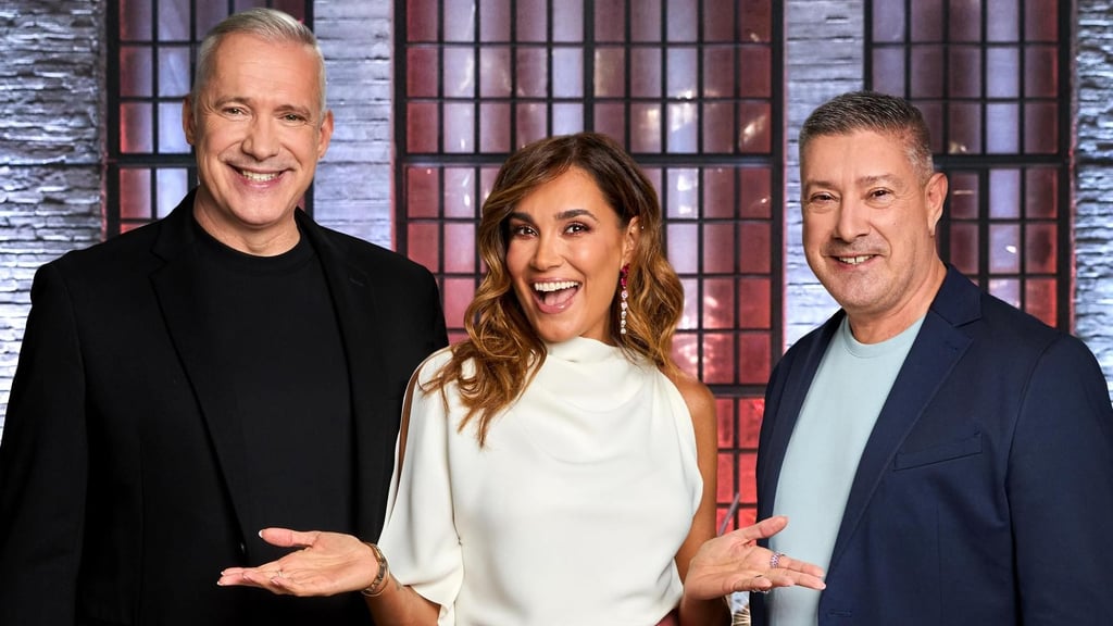 Alexander Herrmann, Jana Ina Zarella und Joachim Llambi (v.l.) sitzen in der Jury von "Grill den Henssler".