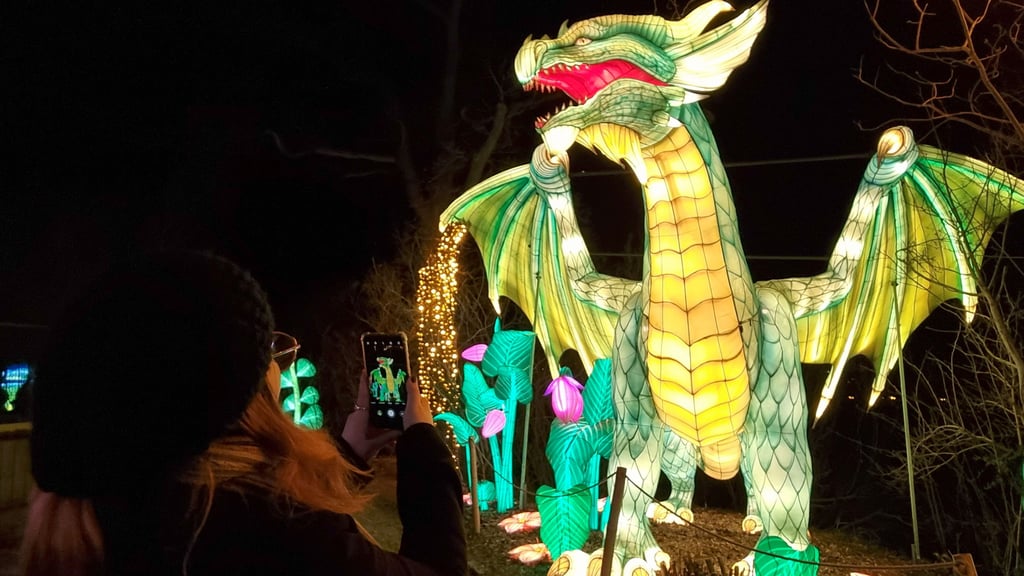 Noch einmal zum Hingucken: Die Lichterwelten im Bergzoo lockten zum Abschluss noch mal besonders viele Besucher an.