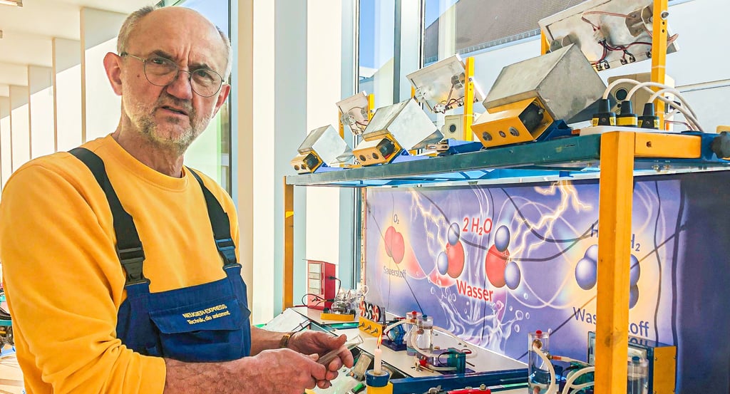 Nils Tiebel will Kinder neugierig auf Technik und die so genannten Mint-Fächer machen. Im Stadthaus demonstriert er zahlreiche Experimente.