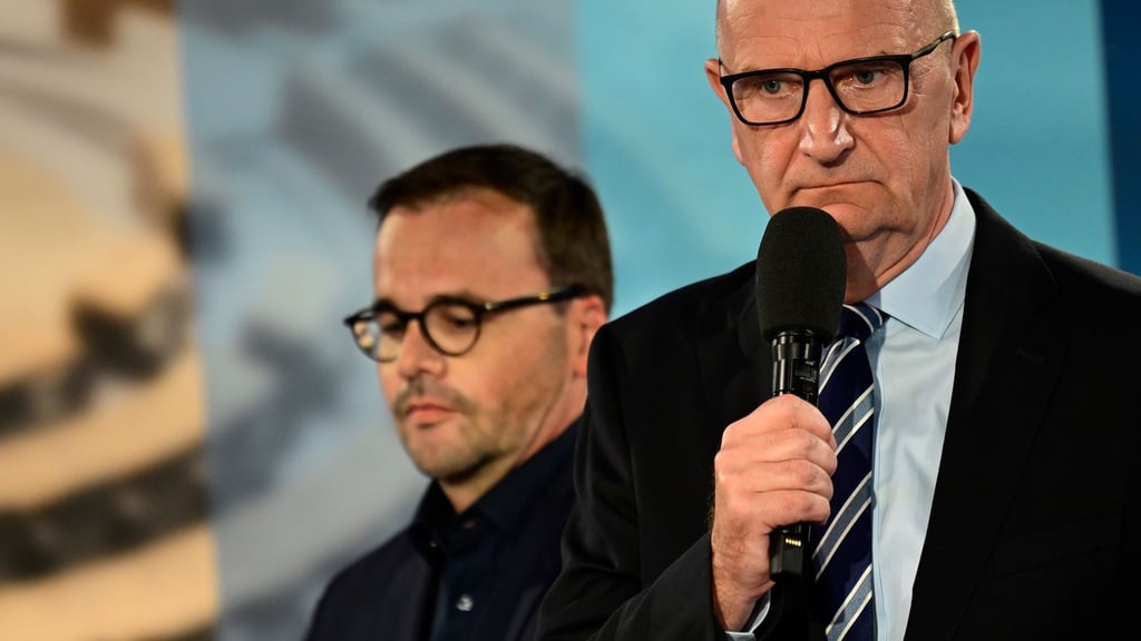 Die SPD von Ministerpräsident Dietmar Woidke (rechts) und die CDU von Landeschef Jan Redmann streben eine gemeinsame Koalition an. (Archivbild)