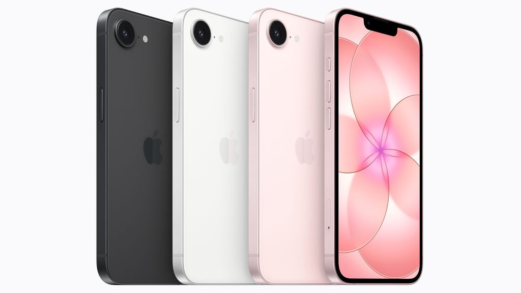 Neue Farbe: Neben Schwarz und Weiß gibt es das iPhone 17e jetzt auch in Blassrosa.