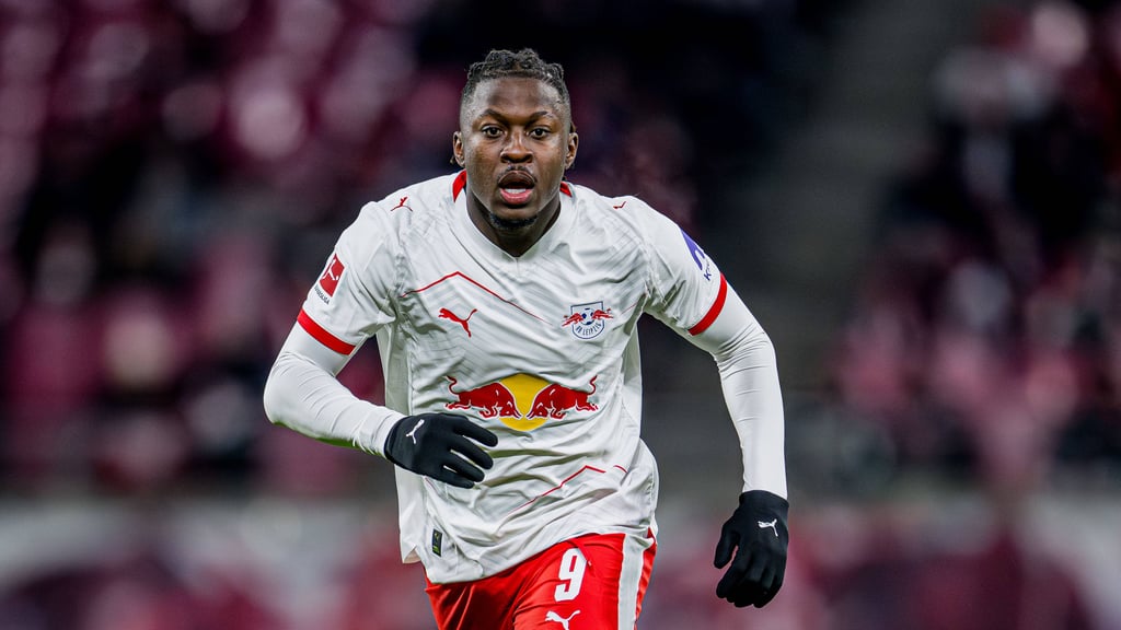 Leipzigs Johan Bakayoko im Bundesliga-Spiel gegen den VfL Wolfsburg.