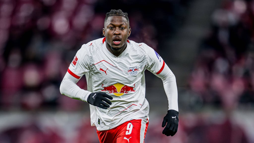 Leipzigs Johan Bakayoko im Bundesliga-Spiel gegen den VfL Wolfsburg.