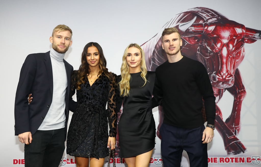 Das waren noch Zeiten, als Corona nur als Biermarke bekannt war: Konrad Laimer und Timo Werner mit Freundinnen bei der bis dato letzten Weihnachtsfeier von RB Leipzig 2019.