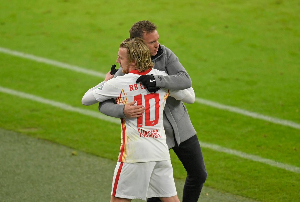 Haben sich mittlerweile richtig lieb: Emil Forbserg und Julian Nagelsmann