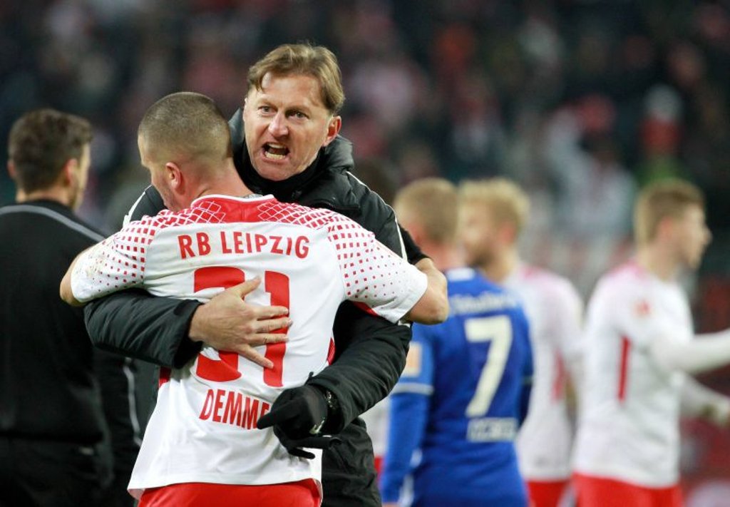 Hasenhüttl lobt den Arbeiter: Diego Demme funktionierte in der Mittelfeld-Dreierreihe als Absicherung für seine Nebenleute Kevin Kampl und Naby Keita hervorragend