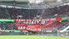 „Egal ob fern oder nah – Block 28 ist immer da”: Choreografie der RB-Fans vor dem Spiel gegen Wolfsburg.
