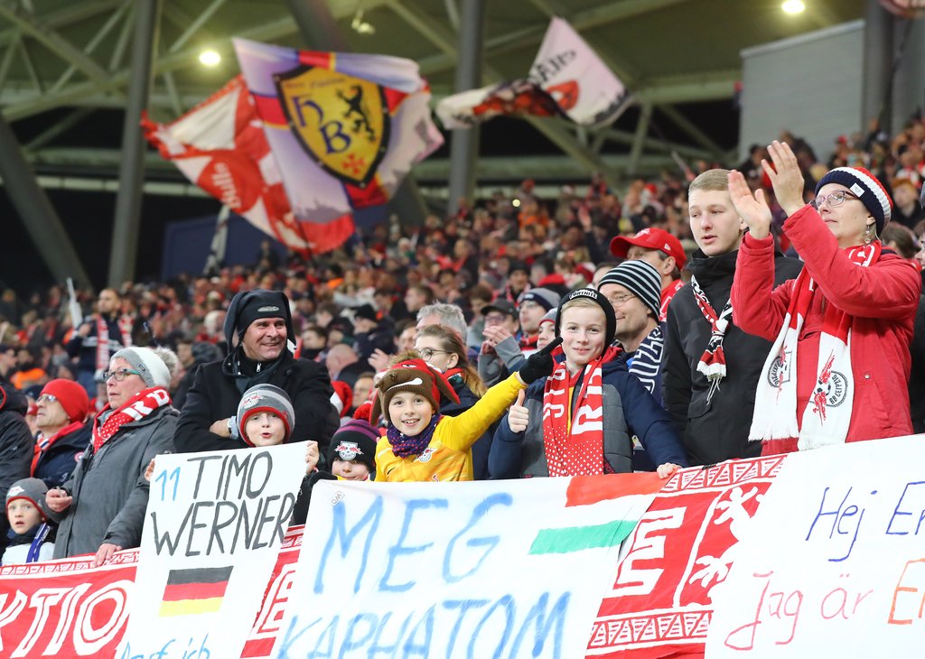 Familienverein: Fans von RB Leipzig beim Spiel gegen Hoffenheim.