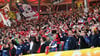 Fans von RB Leipzig am Dienstag im Stadion beim Spiel gegen den FC Brügge.