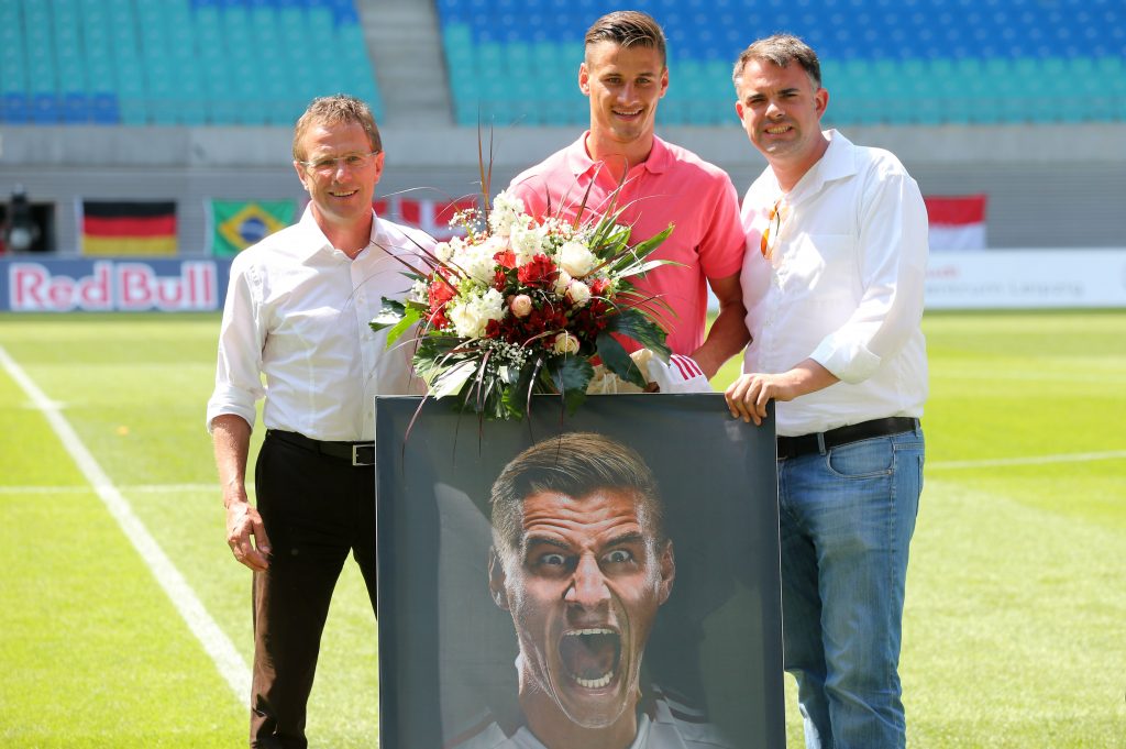 Stefan Kutschke bei seinem Abschied von RB Leipzig 2013.