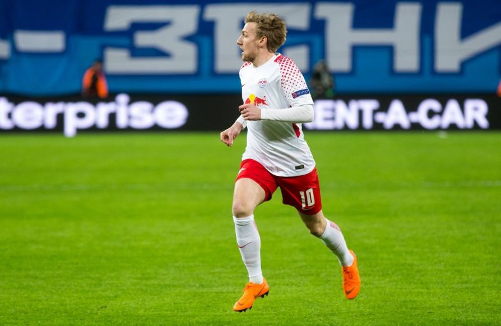 Emil Forsberg mit RB Leipzig in der Europa League.