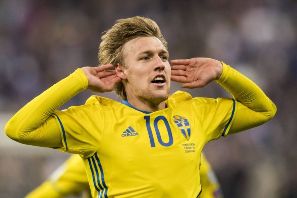 Sein Vorname wird in Leipzig besonders oft gerufen: Emil Forsberg im Trikot von Schweden.