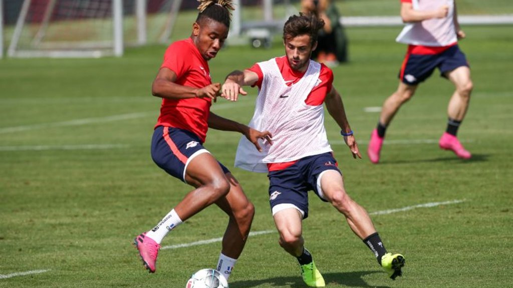 Wieder im Training: Christopher Nkunku und Marcelo Saracchi.