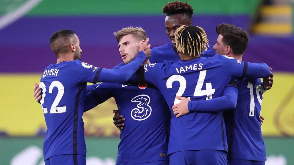 Inmitten der Jubeltraube: Timo Werner.