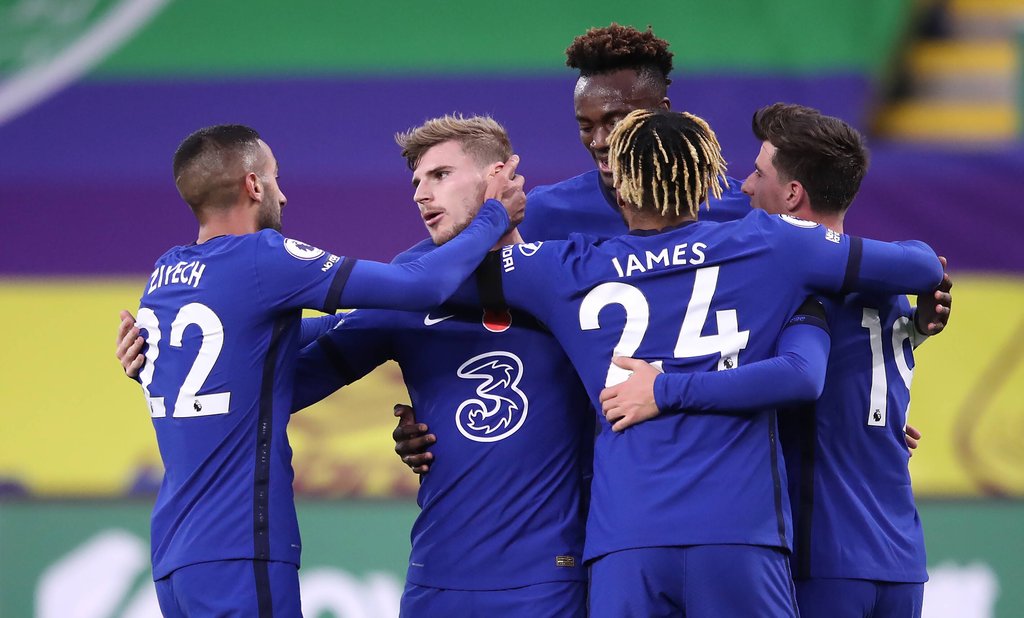 Inmitten der Jubeltraube: Timo Werner.