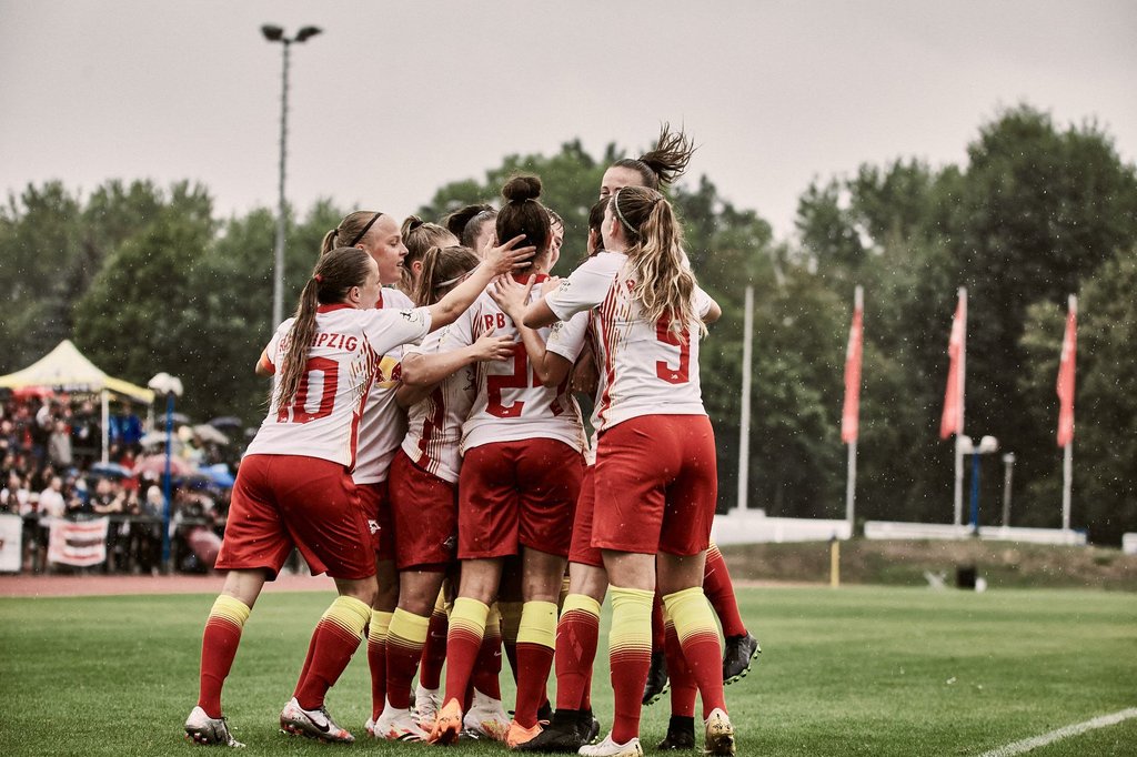 Die Frauen von RB beim Jubeln. Hier im Finale des Sachsenpokals.